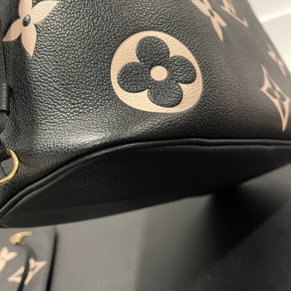 Louis Vuitton NWT Neverfull MM Empreinte Monogram Giant Black Beige (JB1299) - Picture 3 of 8